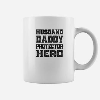 Mens Family Fathers Day Husband Daddy Protector Hero Father Dad Coffee Mug - Seseable