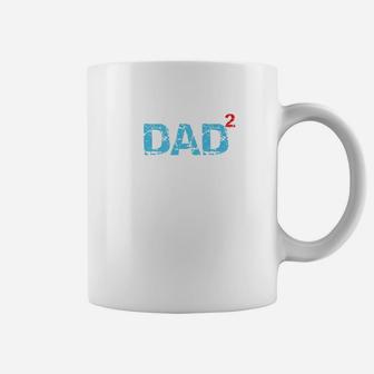 Mens Fathers Day Gift Dad Squared 2 Father Of Two Funny Twins Premium Coffee Mug - Seseable