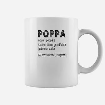 Mens Grandpa Gift Poppa Definition For Grandfather Men Coffee Mug - Seseable