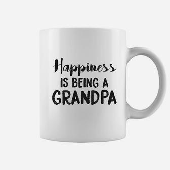Mens Happiness Is Being A Grandpa Funny Papa Family Graphic Fathers Day Coffee Mug - Seseable