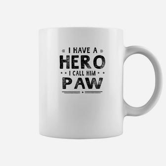 Mens I Have A Hero I Call Him Paw Fathers Day Gifts Men Coffee Mug - Seseable