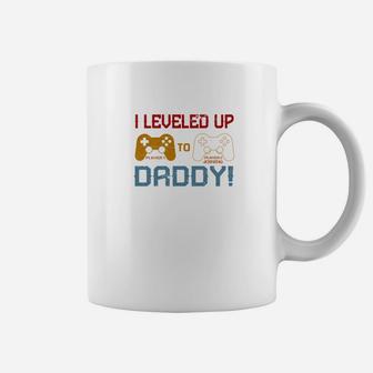 Mens I Leveled Up To Daddy Fathers Day Gifts For Men Premium Coffee Mug - Seseable