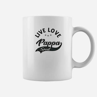 Mens Live Love Spoil Pappa Grandpa Gift Fathers Day Men Shirt Coffee Mug - Seseable