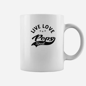 Mens Live Love Spoil Pops Grandpa Gift Fathers Day Men Shirt Coffee Mug - Seseable