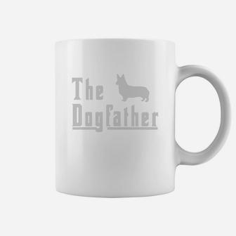 Mens Mens The Dogfather - Corgi Dog Shirt Fun Christmas Gift Black Men Coffee Mug - Seseable
