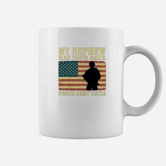 Mens My Nephew Has Your Back Proud Army Uncle Family Gifts Coffee Mug - Seseable