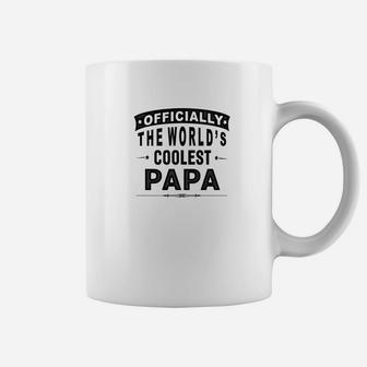 Mens Officially The Worlds Coolest Papa Grandpa Gift Coffee Mug - Seseable