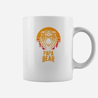 Mens Papa Bear Funny Fathers Day Shirt Papa Gift Coffee Mug - Seseable