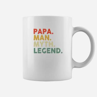 Mens Papa Man Myth Legend Shirt Dad Father Gift Retro P Coffee Mug - Seseable