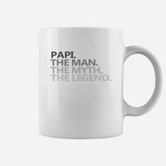 Mens Papi The Man The Myth The Legend Fathers Day T Shirt Funny Coffee Mug - Seseable