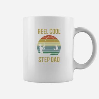 Mens Reel Cool Step Dad Fishing Fathers Day Gift Idea Stepdad Premium Coffee Mug - Seseable