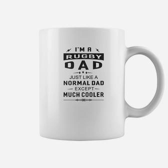 Mens Rugby Dad Like Normal Dad Except Much Cooler Mens Coffee Mug - Seseable