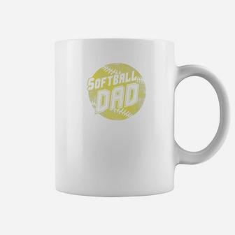 Mens Softball Dad Shirt Fastpitch Fathers Day Coffee Mug - Seseable
