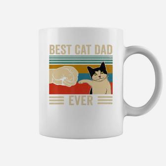 Mens Vintage Best Cat Dad Ever Bump Fit T-shirt Coffee Mug - Seseable