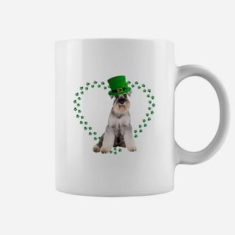 Miniature Schnauzer Heart Paw Leprechaun Hat Irish St Patricks Day Gift For Dog Lovers Coffee Mug - Seseable