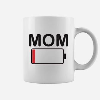 Mom Battery Low Funny Sarcastic Graphic Tired Parenting Mother Coffee Mug - Seseable