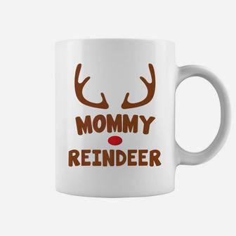 Mommy Christmas Reindeer Face Family Costume Coffee Mug - Seseable
