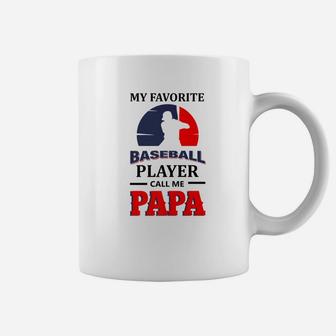 My Favorite Player Calls Me Papa Shirt Grandpa Baseball Gift Premium Coffee Mug - Seseable
