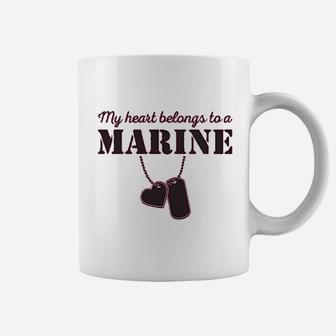 My Heart Belongs To A Marine Coffee Mug - Seseable