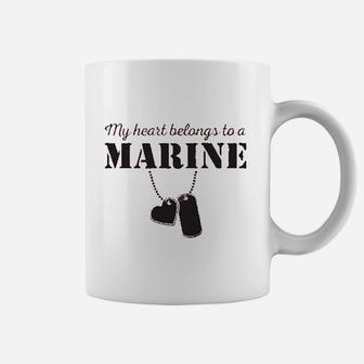 My Heart Belongs To A Marine Coffee Mug - Seseable