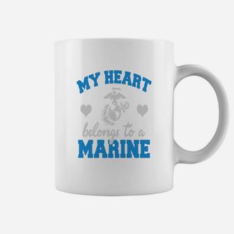 My Heart Belongs To A Marine Marine Coffee Mug - Seseable