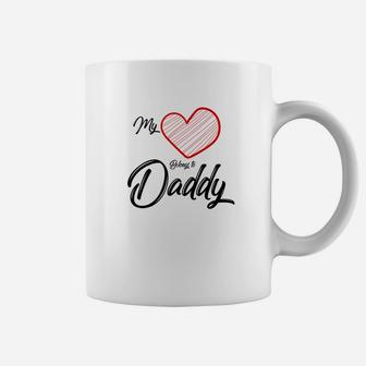My Heart Belongs To Daddy Kids Valentine Shirt Coffee Mug - Seseable