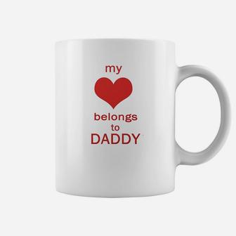 My Heart Belongs To Daddy White Puppy Dog Coffee Mug - Seseable