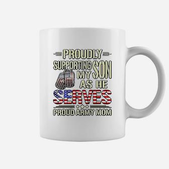 My Son As He Serves Military Proud Army Mom Gift Coffee Mug - Seseable