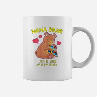 Nana Bear I Am His Voice Grandma Autism Awareness Coffee Mug - Seseable