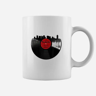 Nashville Tennessee Skyline Vinyl Record Vintage Coffee Mug - Seseable