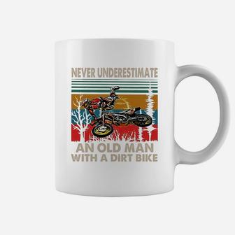Never Underestimate An Old Man With A Dirt Bike Vintage Shirt Coffee Mug - Seseable