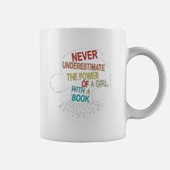 Never Underestimate The Power Of A Girl With Book Feminist Coffee Mug - Seseable