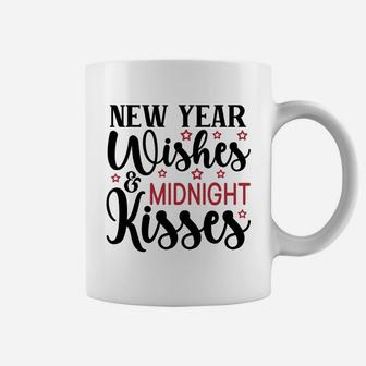 New Year Wishes and Midnight Kisses Hello 2022 Coffee Mug - Seseable