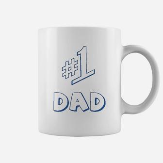 Number 1 One Dad Daddy Fathers Day Coffee Mug - Seseable