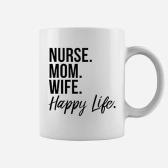 Nurse Mom Wife Happy Life Baseball Mothers Day Coffee Mug - Seseable