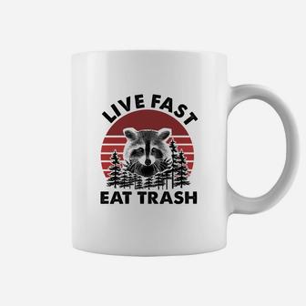 Official Live Fast Eat Trash Funny Halloween Gift Coffee Mug - Seseable