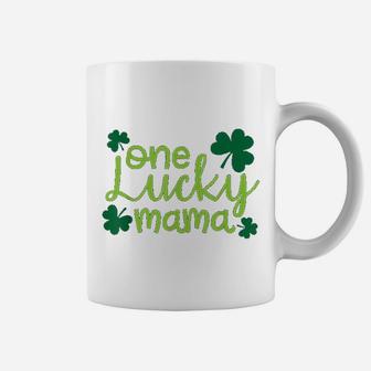 One Lucky Mama Cute St. Pattys Day Four Leaf Clover Coffee Mug - Seseable