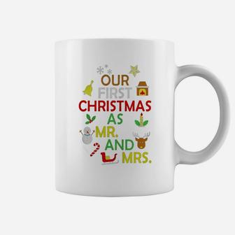 Our First Christmas As Mr And Mrs T-shirt Newly Wed Marriag Coffee Mug - Seseable