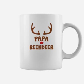 Papa Christmas Reindeer Face Family Costume Coffee Mug - Seseable