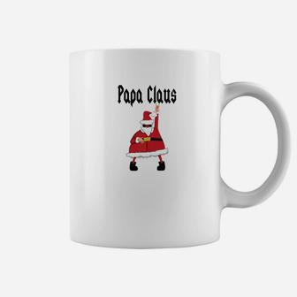 Papa Claus Funny Rocker Christmas Hipster Dad Father Coffee Mug - Seseable