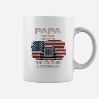Papa Myth The Trucker Legend Truck Driver T Shirt Coffee Mug - Seseable