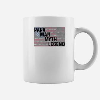 Papa The Man The Myth Legend Fathers Day Coffee Mug - Seseable