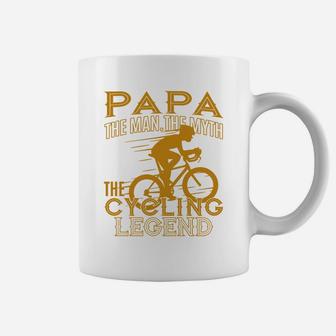 Papa The Man The Myth The Cycling Legend Coffee Mug - Seseable