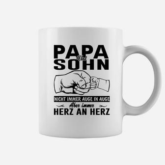 Papa und Sohn Faustgruß Tassen, Väterliche Liebe Design - Seseable