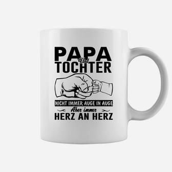 Papa und Tochter Herz an Herz Tassen, Familienbindung Tee - Seseable