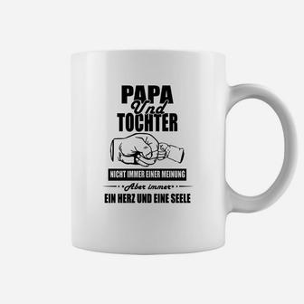 Papa und Tochter Tassen, Ein Herz und Seele Weißes Baumwollshirt - Seseable