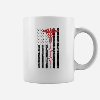 Patriot Nurse Ladies Fit Thin Red Line Coffee Mug - Seseable
