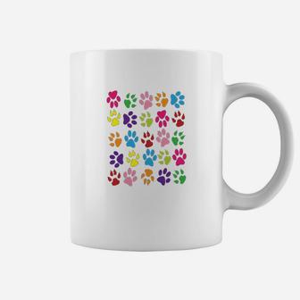 Paw Prints Dogs Cats Animals Colorful Coffee Mug - Seseable