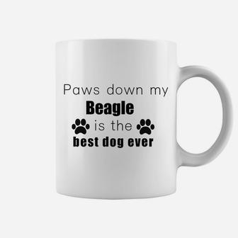 Paws Down My Beagle Is Best Dog Ever Pet Lovers Coffee Mug - Seseable