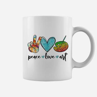 Peace Love Art Painting Palette Funny Art Teacher Gifts Coffee Mug - Seseable